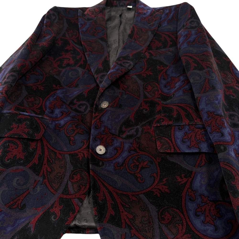 Robert Graham Rare Baron Samedi Voodoo Paisley Rhinestone Men's Blazer 44R (42R) - Picture 3 of 14